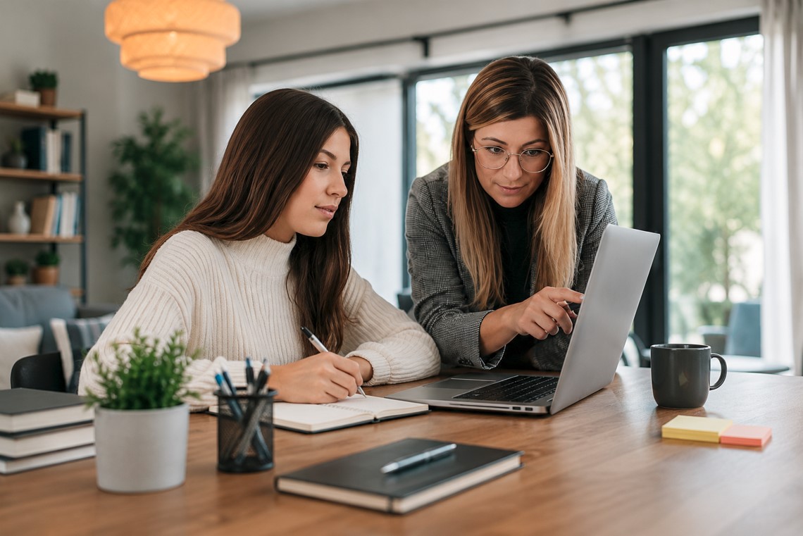 Tutor helping a student in a premium learning environment